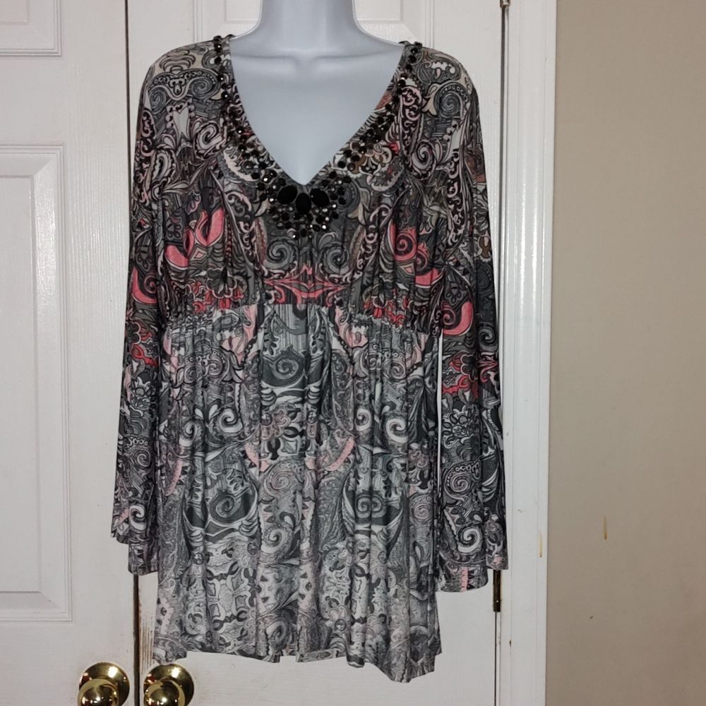 Boston Proper  embellished collar tunic Sz L